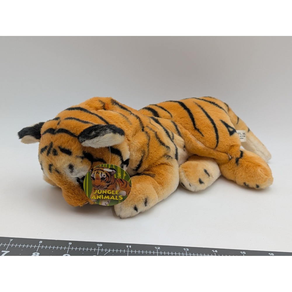 Anico‎ Jungle Animals Tiger Plush Orange Black Striped Lying Down Stuffed Toy
